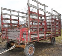 18' wooden rack bale wagon