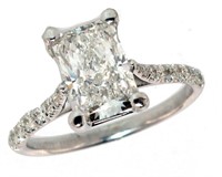 14k Gold 2.69 ct VS Radiant Cut Lab Diamond Ring