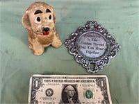 VINTAGE CHALKWARE DOG & OTHER ITEMS