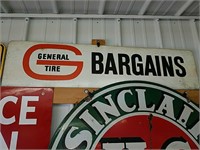 Vintage General Tire Bargains sign. Measures