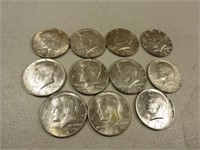 (11) 1967-69 Kennedy Silver Half Dollars 40% B
