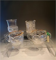 set of 4 misc glass