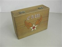5.5" x 4" Wood Box With Shown Collectibles