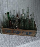 Wooden crate with bottles
