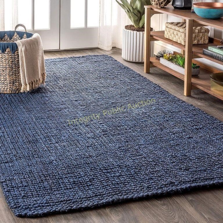 JY Natural Fiber Rug 5 x 8' 100% Jute Navy $230 R