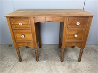 4 Drawer Wooden Kneehole Desk