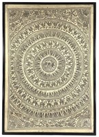 Madhubani Mithila Mandala Original Ink on Paper
