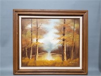 Cantrell Vintage Scenic Landscape Oil Painting