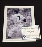 Mickey Mantle Signed Photo 8x10 Frame