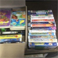 Two boxes of kids vhs movies