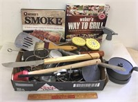 GRILLING BOOKS AND BBQ UTENSILS