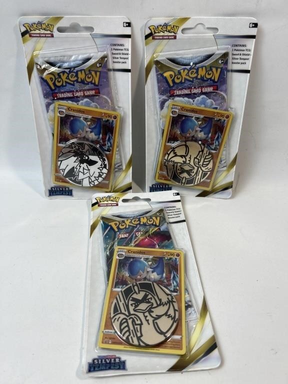 (3) Pokémon Blister Packs -Silver Tempest