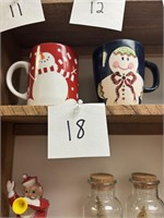 Pair of Vintage Christmas Mugs