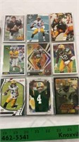 Assorted Greenbay Pakers football cards.