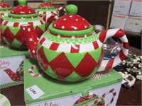 2 Christmas Teapots w/Boxes