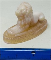 Summit Art Pink Slag Cameo Lion Paperweight