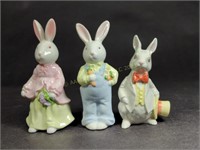 Three Vintage Ceramic Rabbits