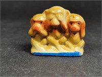 Vintage Ceramic 3 Monkeys Figurine
