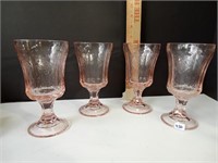 Indiana Glass Pink Depression Goblets  4