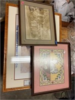 Large pictures with wooden frames