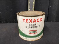 Vintage 5 Pound Texaco Grease Can (Full)