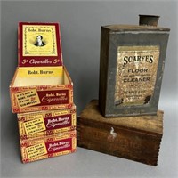 Cigarillos Boxes, Wooden Cheese Box, Old Tin