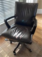 SOLD - Leather Office Arm Chair