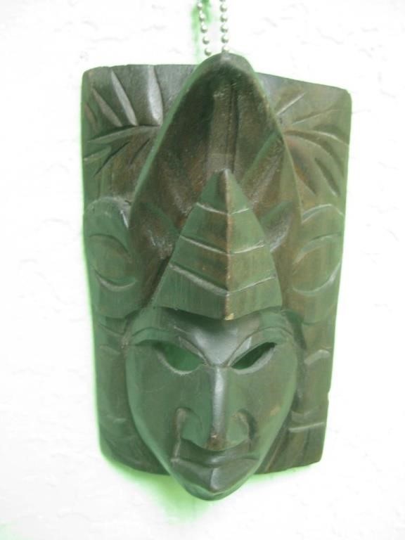 Carved Wood Tribal Mask Wall Hanging
