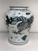 12"H ORIENTAL DRAGON VASE