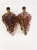 (2) Small Grapevine Designed Vinegar Bottles
