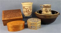 Group of Pottery & Trinket Boxes