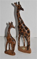Vintage Hand Carved Giraffes from Kenya