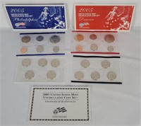 3 U S Mint Uncirculated Coin Sets 2005-06