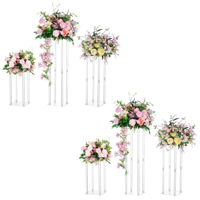 Nuptio Acrylic Vase Wedding Centrepieces - 6 Pcs/