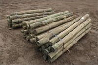 (3) Bundles Round Wood Post, Approx 7Ft-8Ft