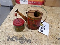 small metal watering can, metal musical toy