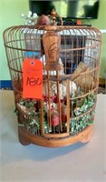 Wooden decorative birdcage