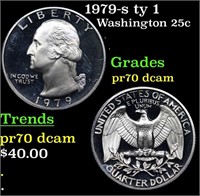 Proof 1979-s ty 1 Washington Quarter 25c Grades GE