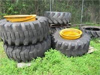 Lot of (5) 20.5-25 Used Loeader Tires