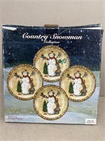 Country snowman collection dinner plates