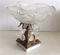 Monarch Lead Crystal Pedestal Bowl with Prisms