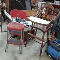 Red Cosco Set Stool Chair & High Chair