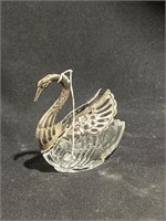 Silver & crystal swan