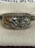 14KT WHITE AND YELLOW GOLD 2.50 CT DIAMOND RING -