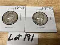1958-D & 1959-D Quarters