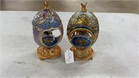Two Franklin Mint Carousel Horse Eggs