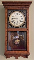 Contemporary Oak Regulator Clock