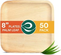 SEALED-ECO SOUL 8" Bamboo Plates 50-Pack