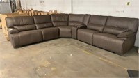 Leather recliner sectional.