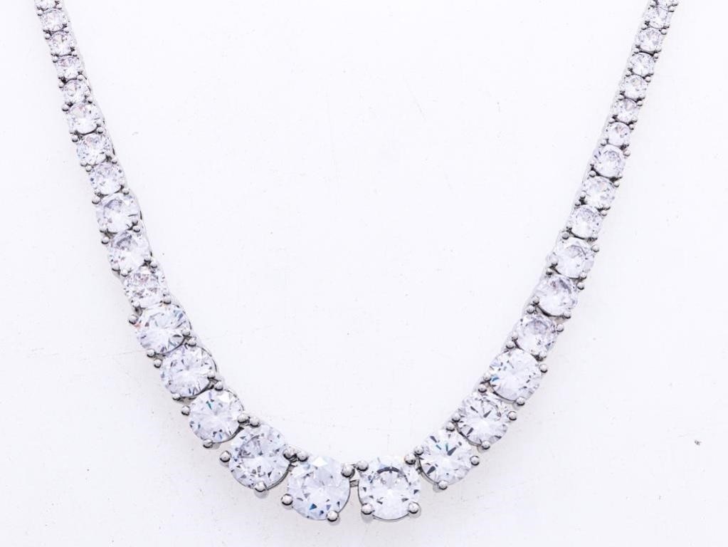 Tennis Style Necklace 16 inch Over 65 Ct.  TW